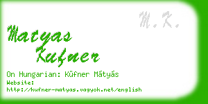 matyas kufner business card